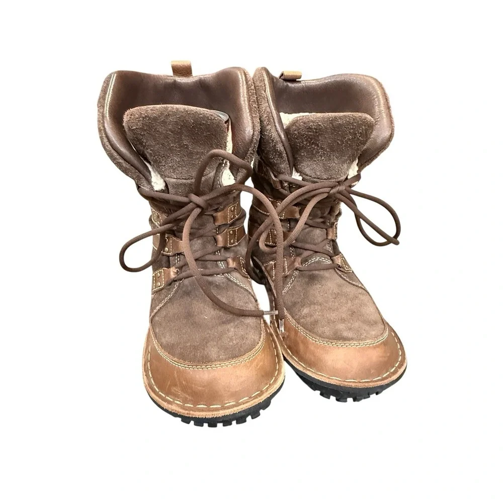 Sorel‎ Kaya Brown Thinsulate Suede Leather Winter Lace Up Boots Women's Sz US 7